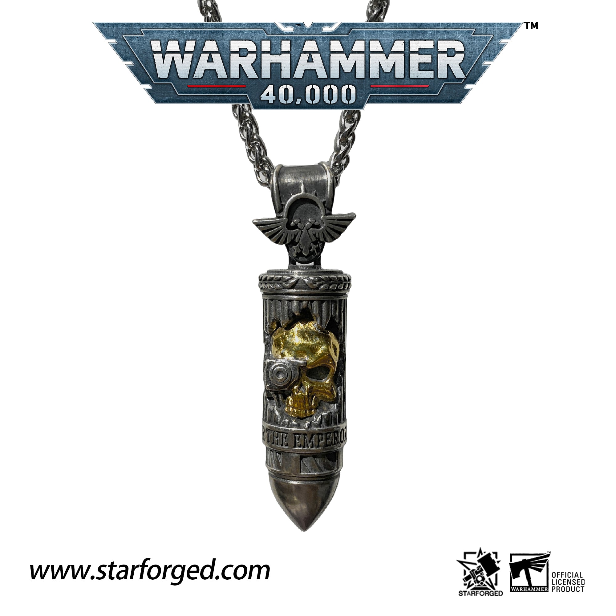 Warhammer 40K Truesilver Bolt Pendant Angel of death Bolter Necklace by Starforged